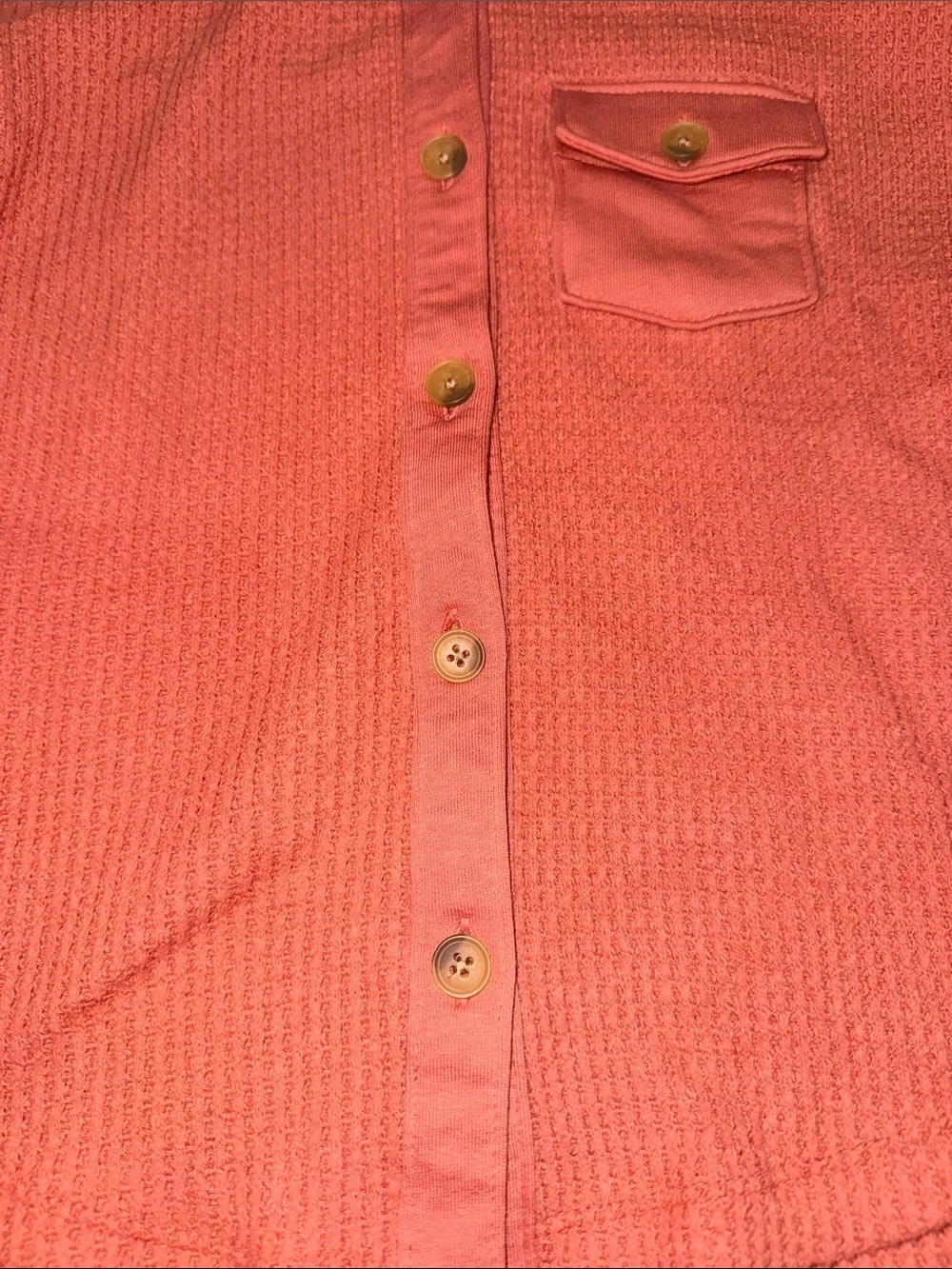 Old Navy Girls' Salmon Waffle Button-Up Shirt (S 6/7) NEW